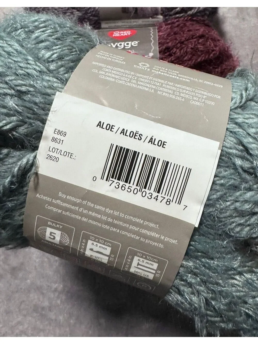 Hygge Red Heart Soft Yarn Lot of 3 - 15oz